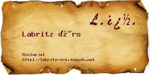 Labritz Örs névjegykártya